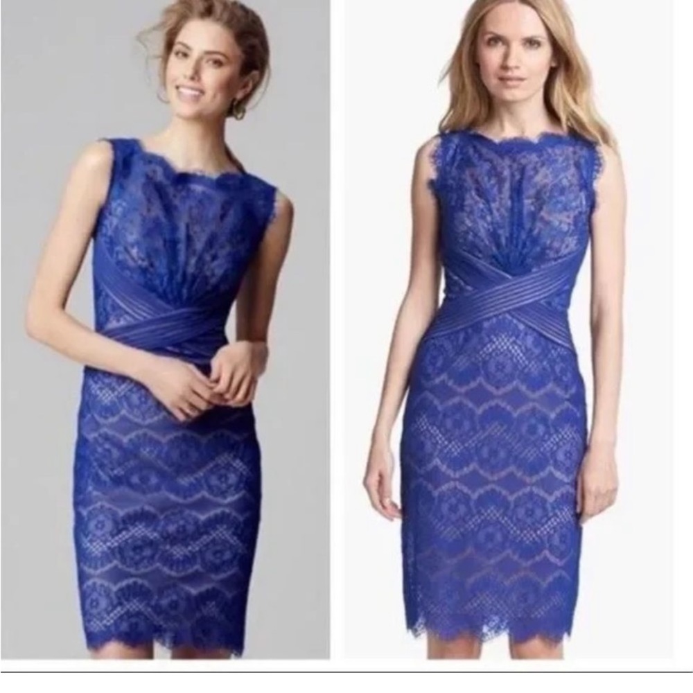 Tadashi Shoji Chantilly Lace Boatneck cocktail dress. Size 12